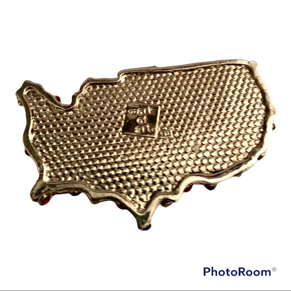 Work Of Art USA Trinket Red White Blue Pill Box - Picture 2 of 10